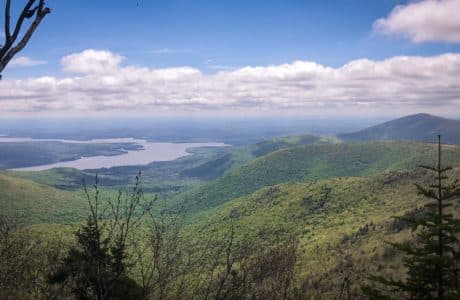 View of Ashokan Reservoir and Ashokan High Point from Friday Mountain