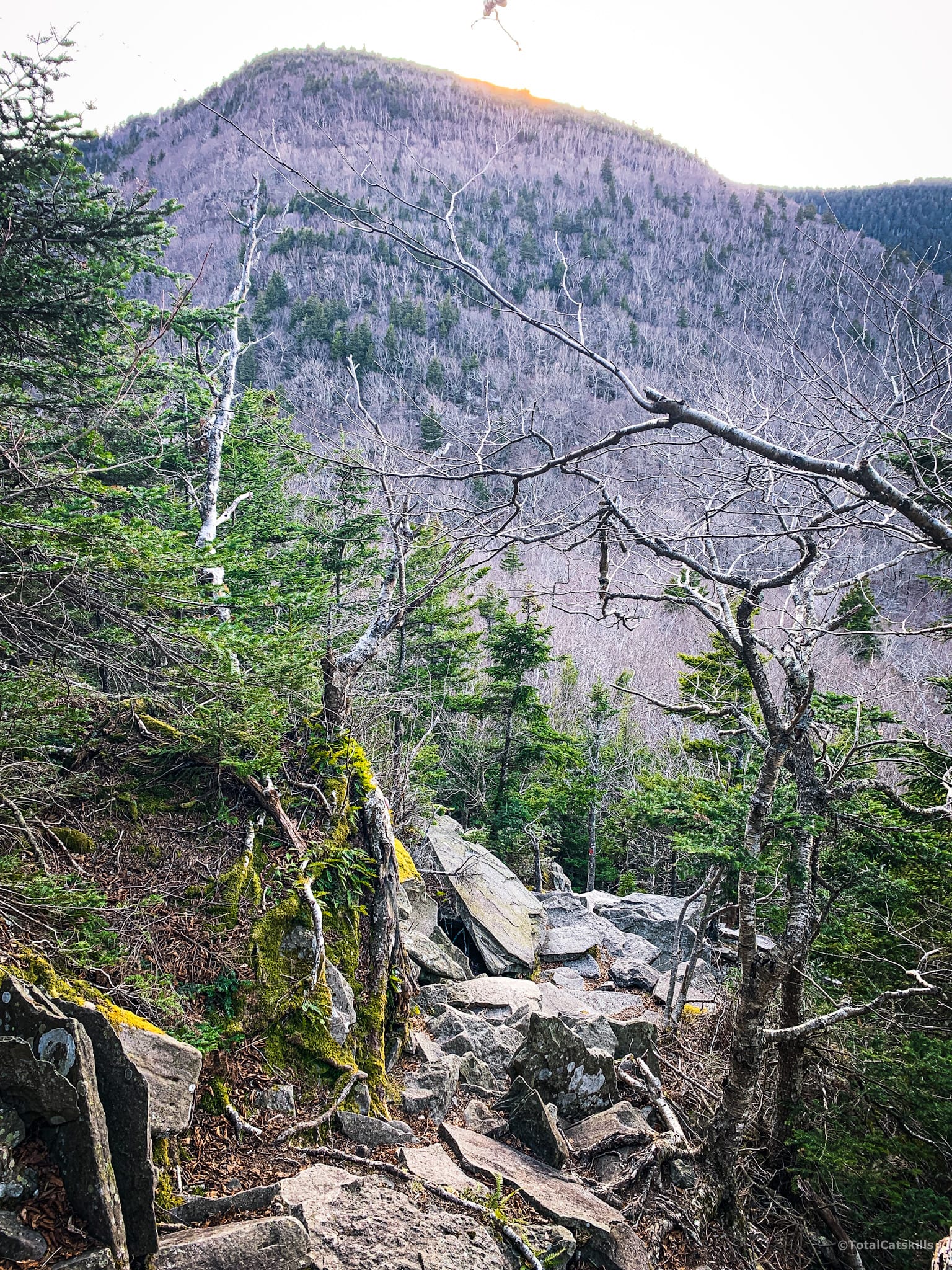 view of sugarloaf mountain and rugged hiking trail