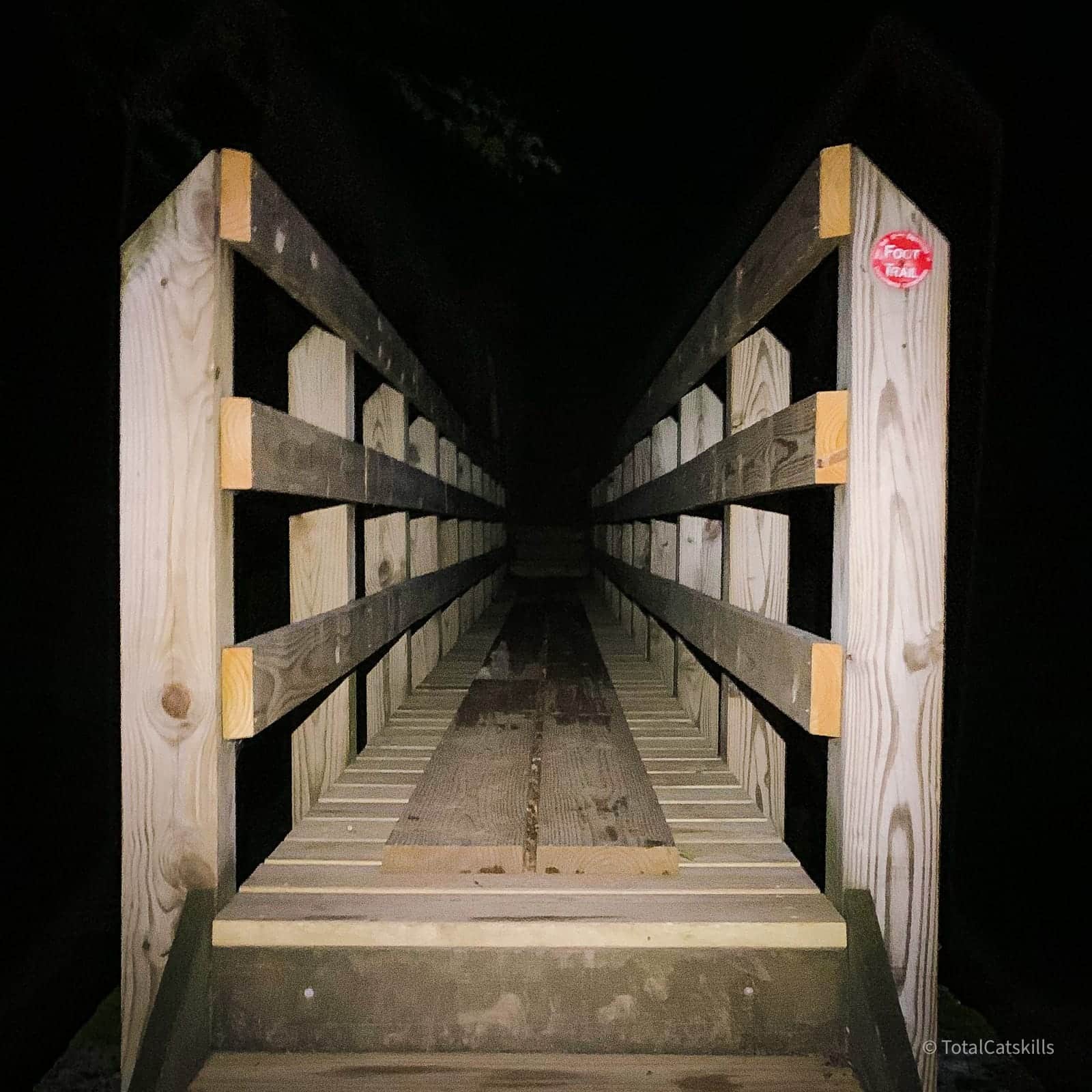 footbridge at night