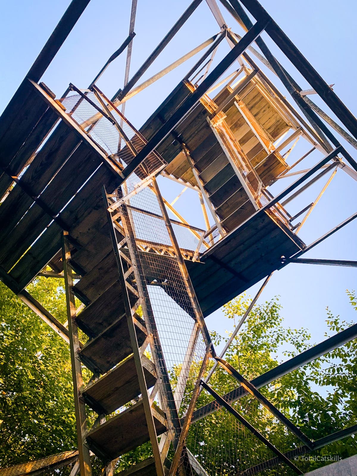 fire tower seen from the bottom