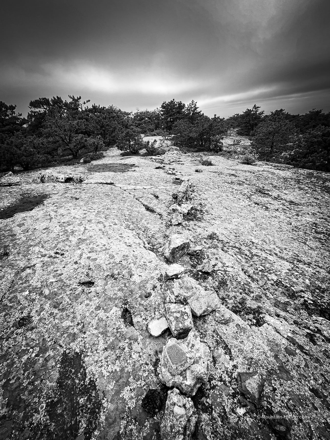 cairns on open rock