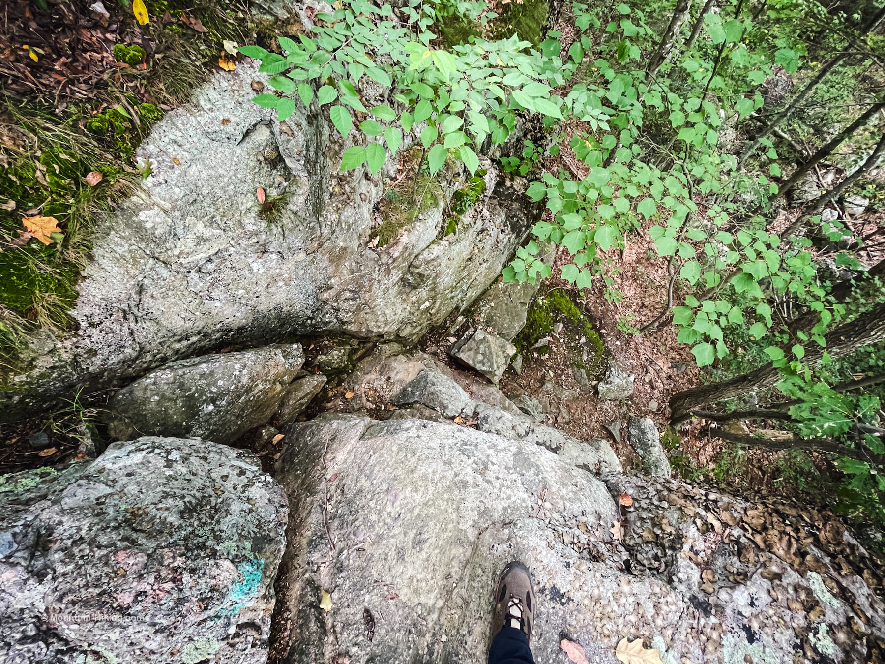 sketchy rocks to climb down