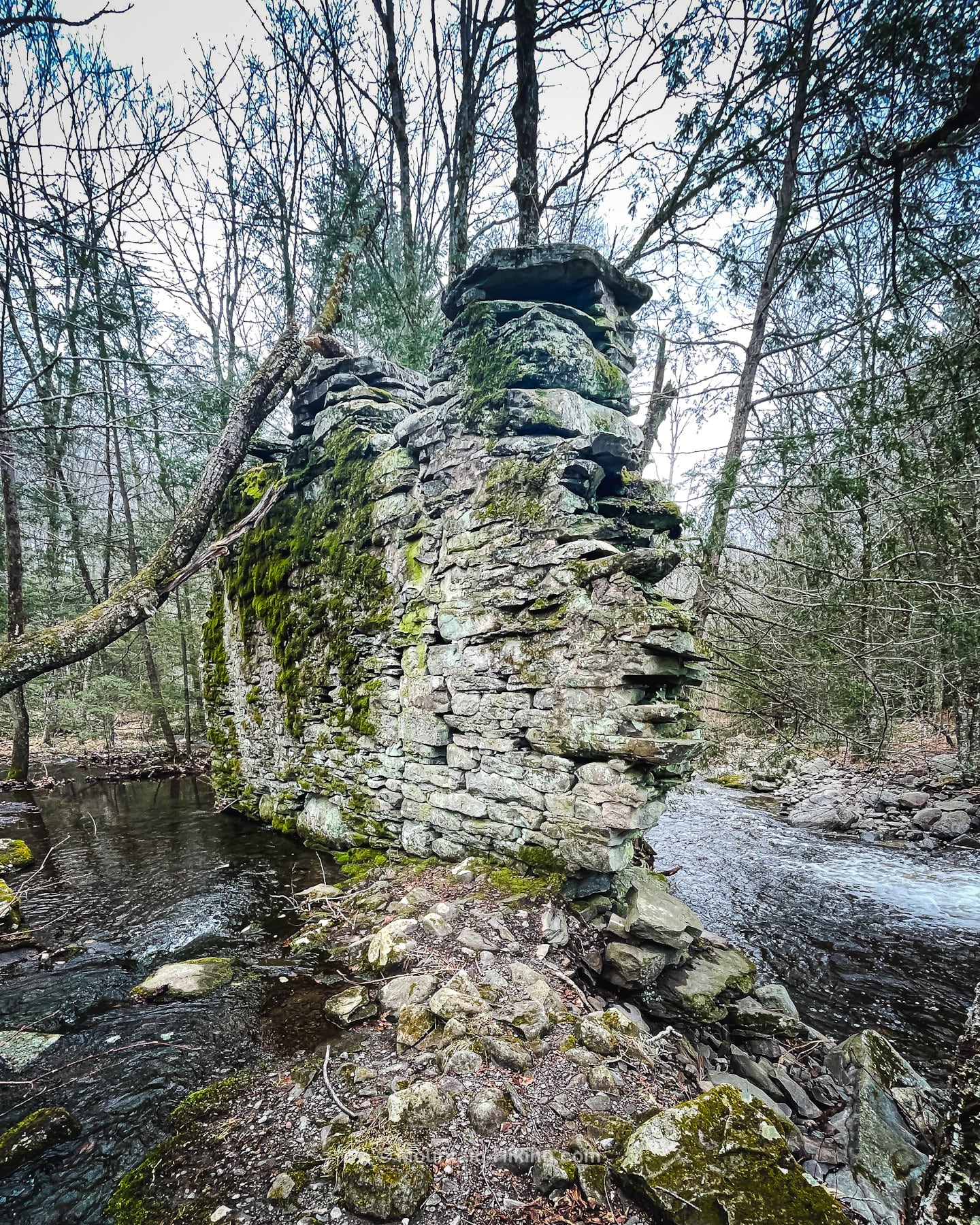 old stone wall mill ruins