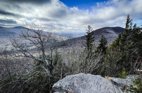 acre point view of burnt knob in The Catskills, a snowy mountain winter scene