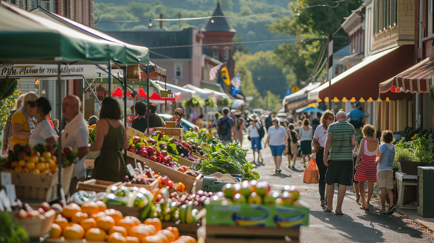 A farmers market in The Catskills, New York
