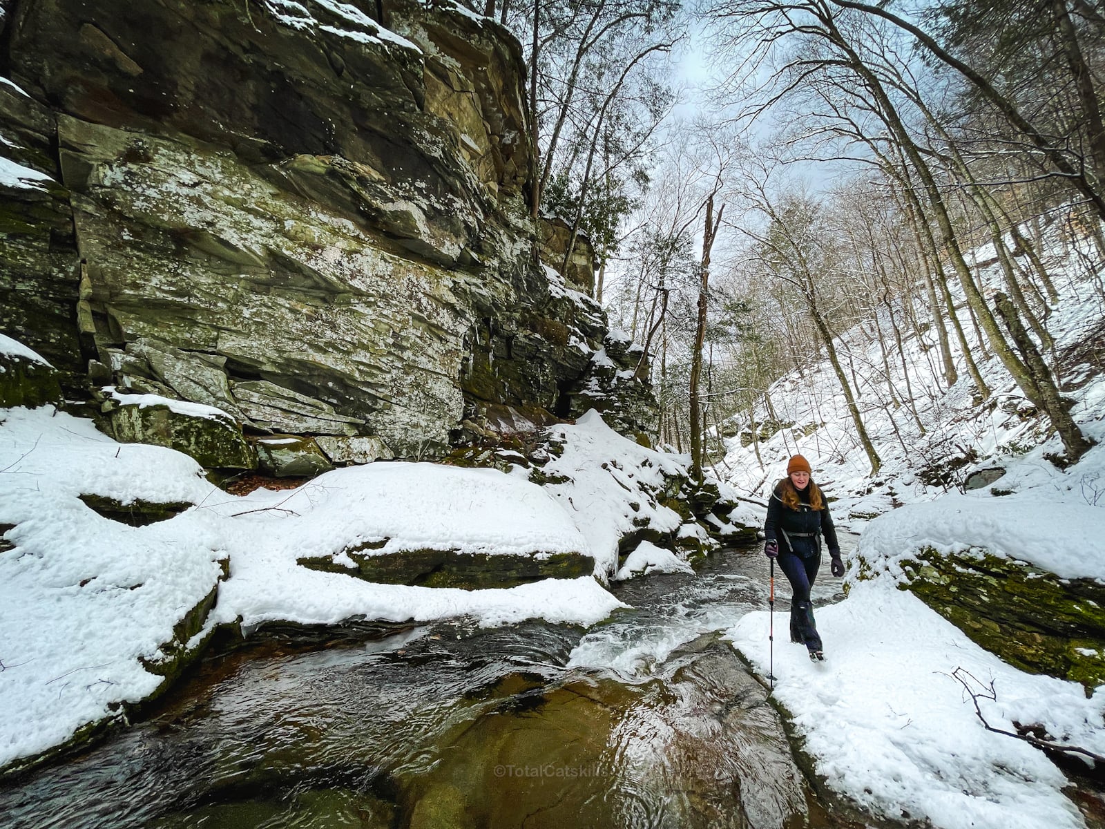 hiker in bear hole brook