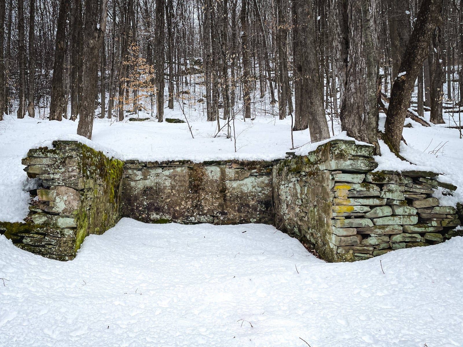 stone ruins in winter