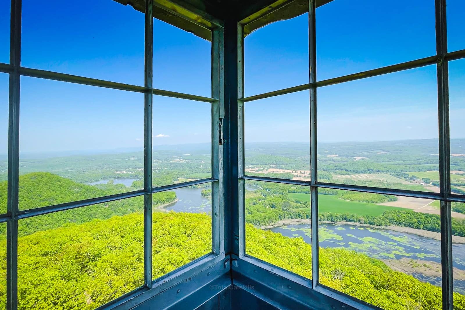 cabin view from Stissing Mountain Fire Tower