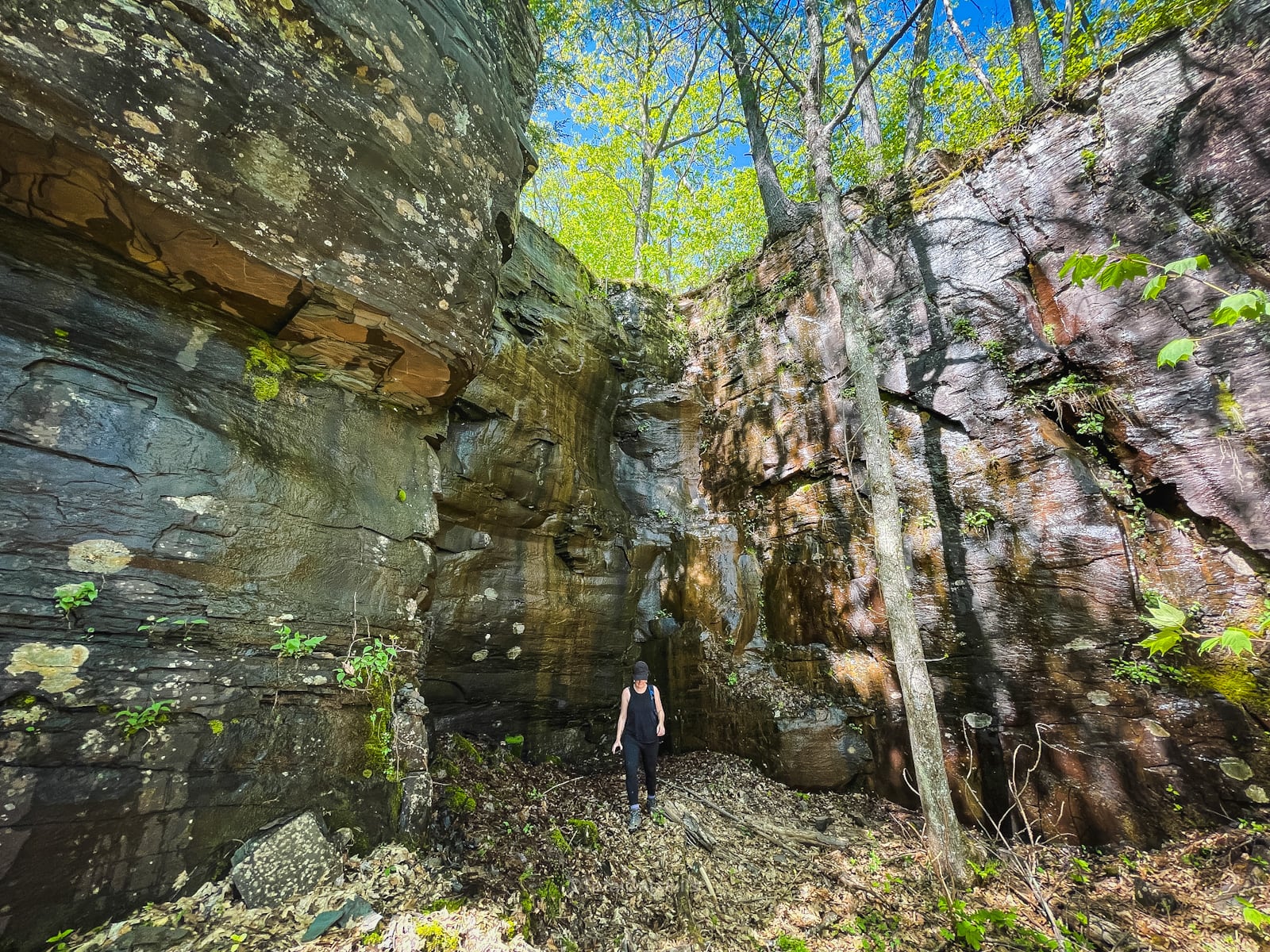 Hiker enjoying the quarry