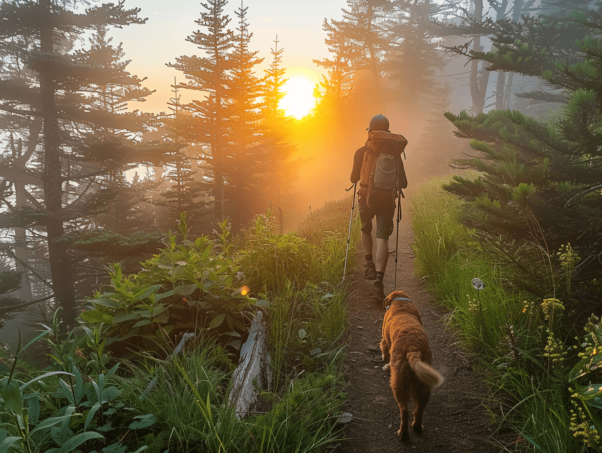 dog poop bags on trail 