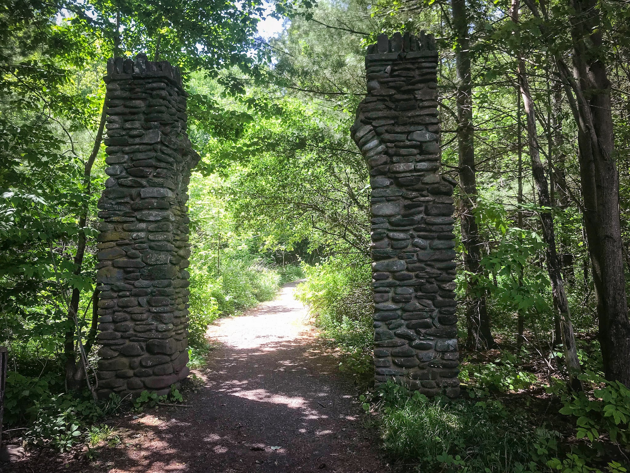 Stone entrance to Becker Hollow Trail