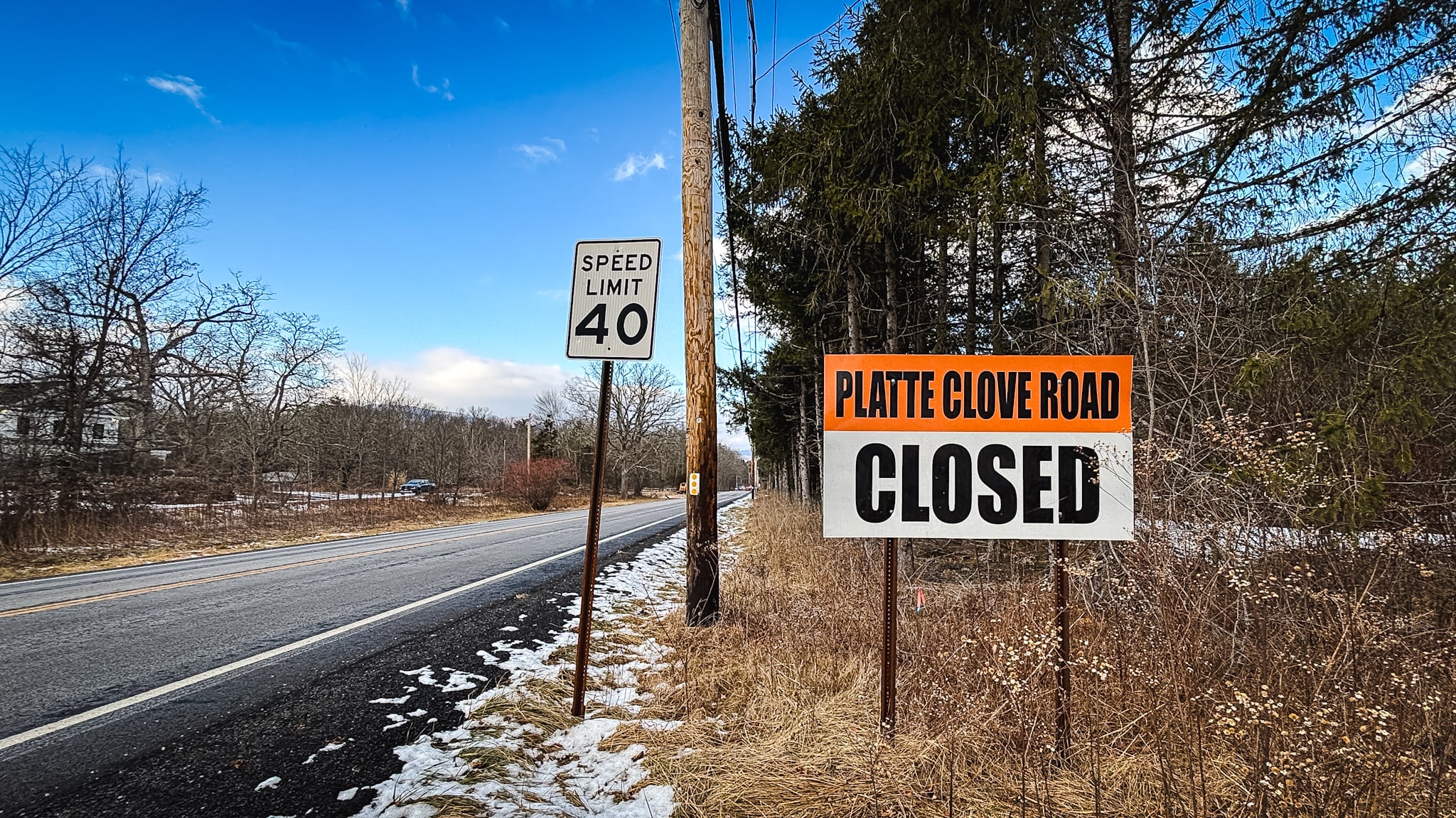 Platte Clove Road is closed (January 2025)