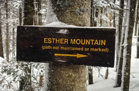 Esther Mountain Adirondack trail sign