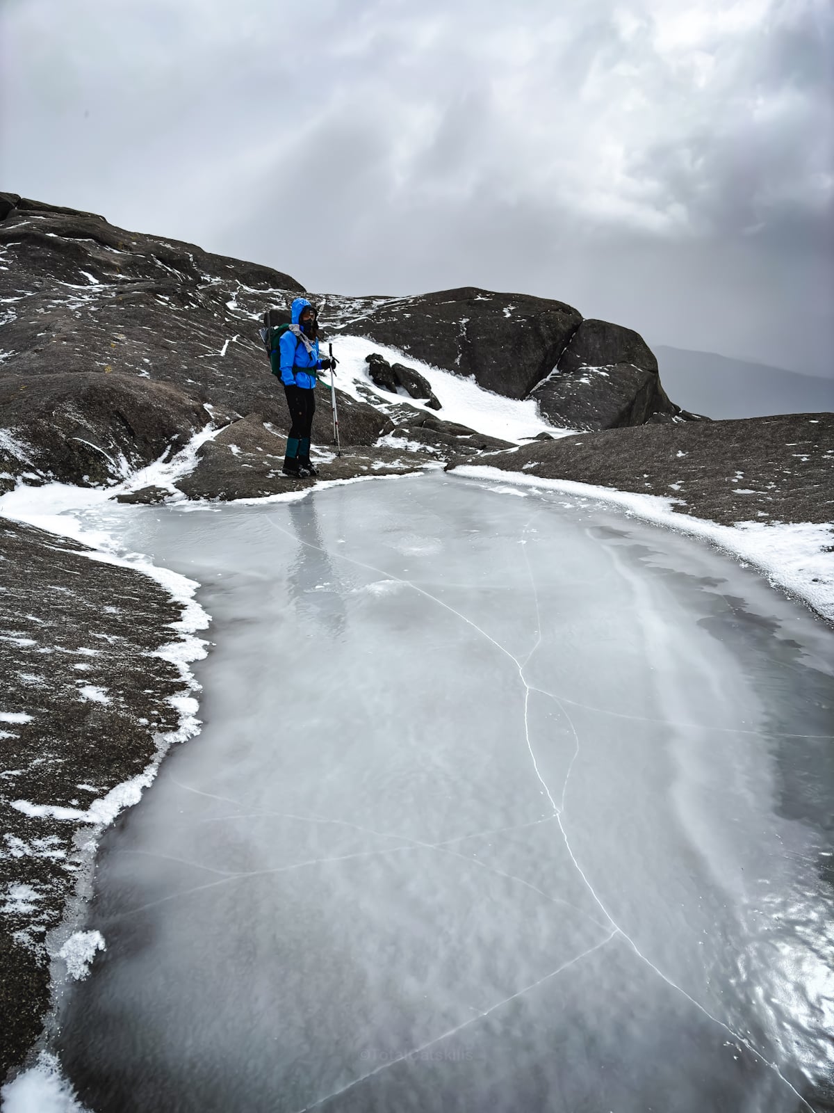 Frozen water, rock solid, on Ampersand Mountain in the Adirondacks