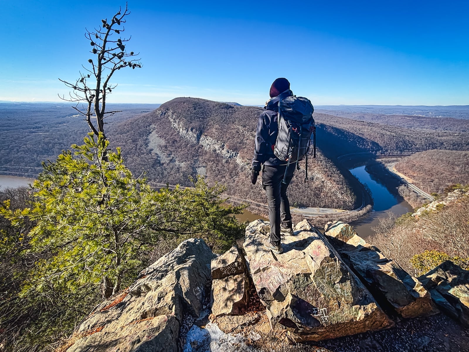Hiker on Mount Tammany