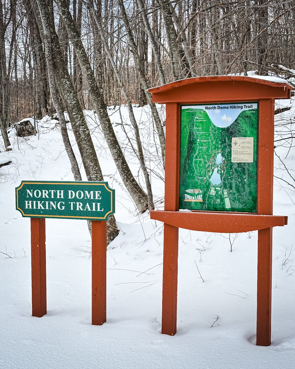 North Dome Hiking Trailhead in Timber Lake Camp in the Catskills