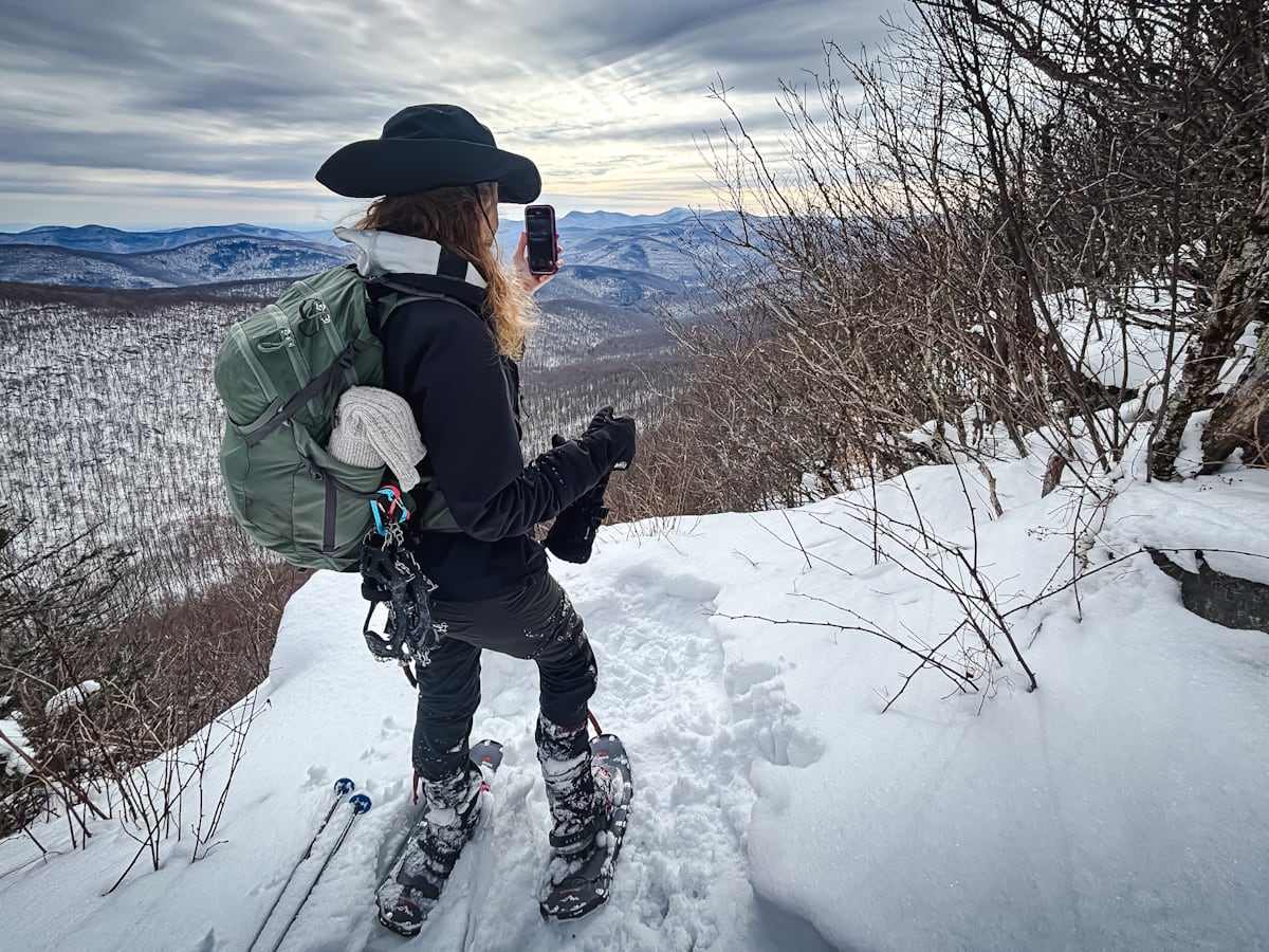 Hiker on Mount Sherrill in the Catskills